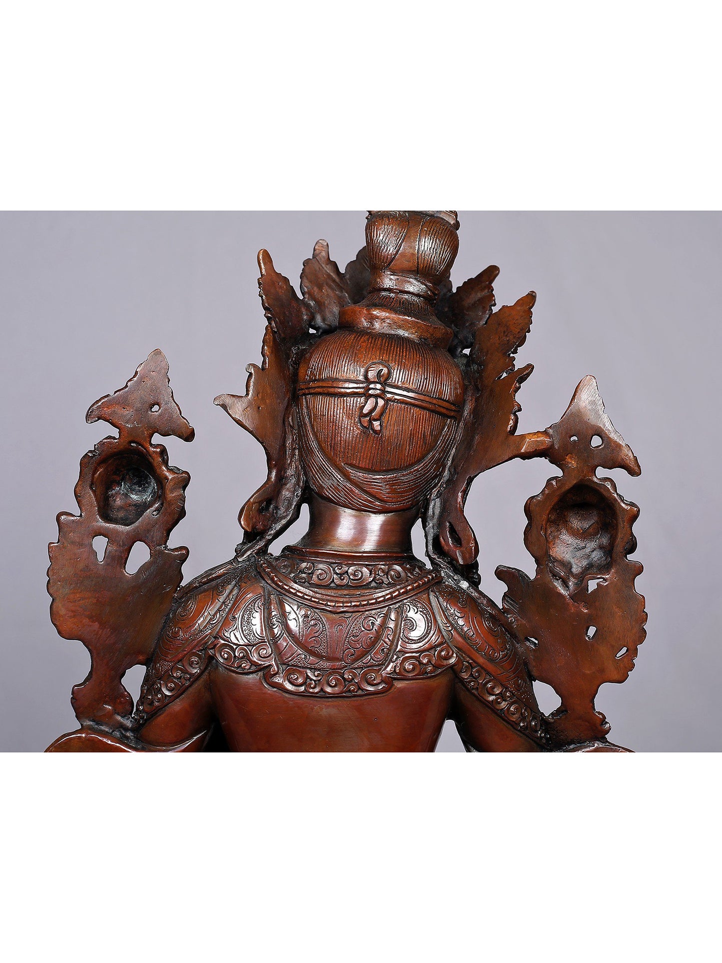 13" Tibetan Buddhist Goddess Green Tara Idol | Nepalese Copper Statue