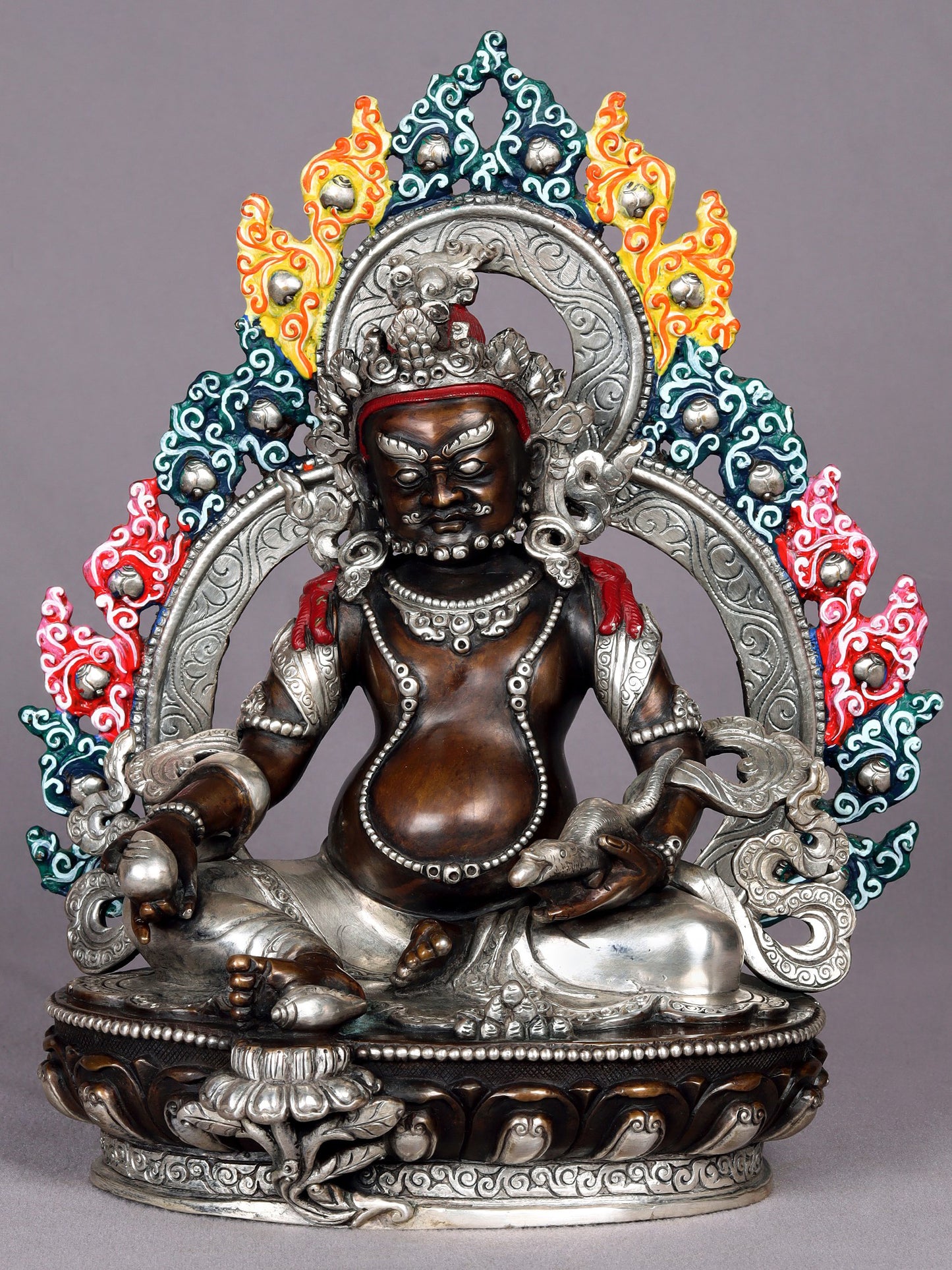 9" Kubera Copper Statue - The Tibetan Buddhist God of Wealth