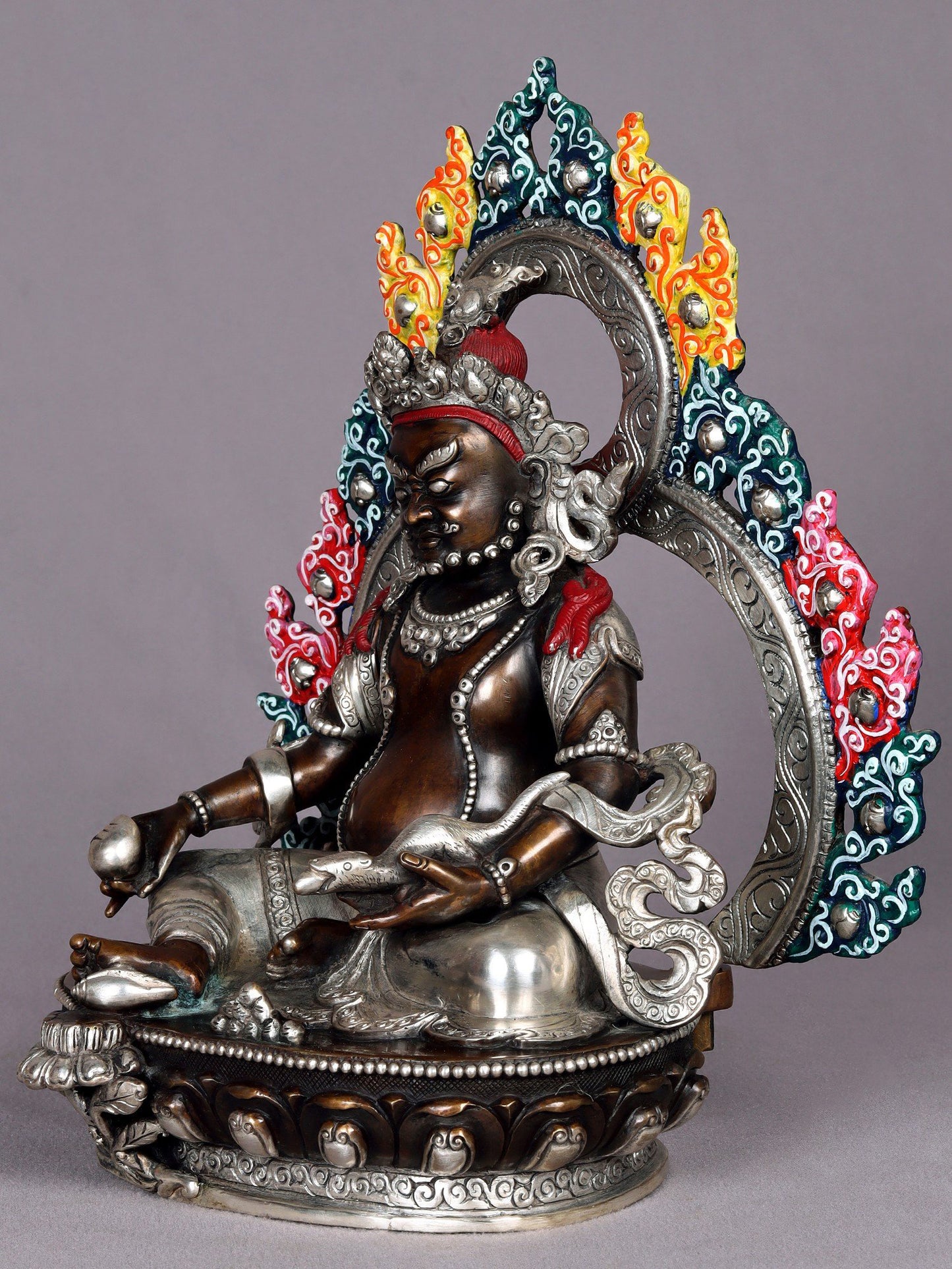 9" Kubera Copper Statue - The Tibetan Buddhist God of Wealth