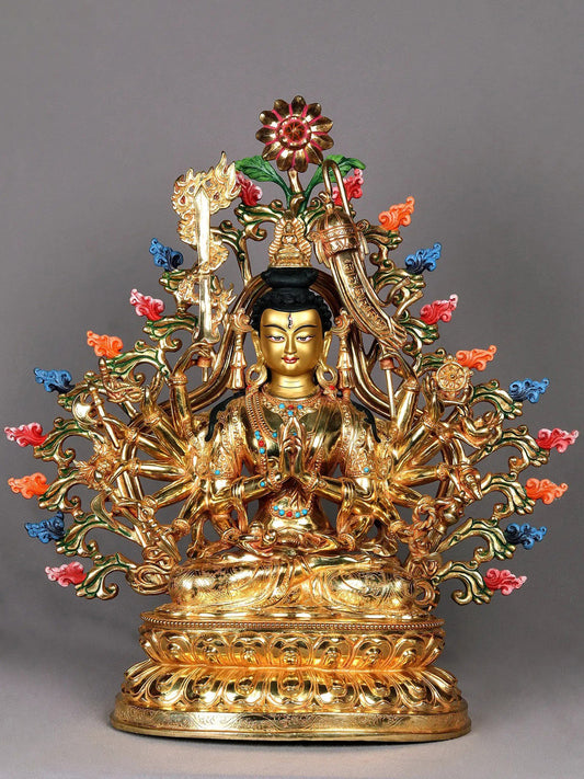 Japanese Durga (Juntei Kannon or Chandi) | Handmade Sculpture