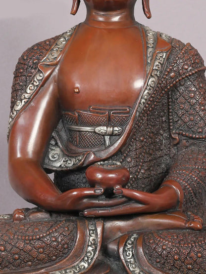 13" Amitabha Buddha Copper Statue from Nepal | Nepalese Copper Idols