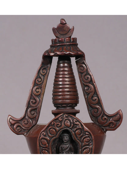 7" Copper Stupa from Nepal | Handmade Sculpture