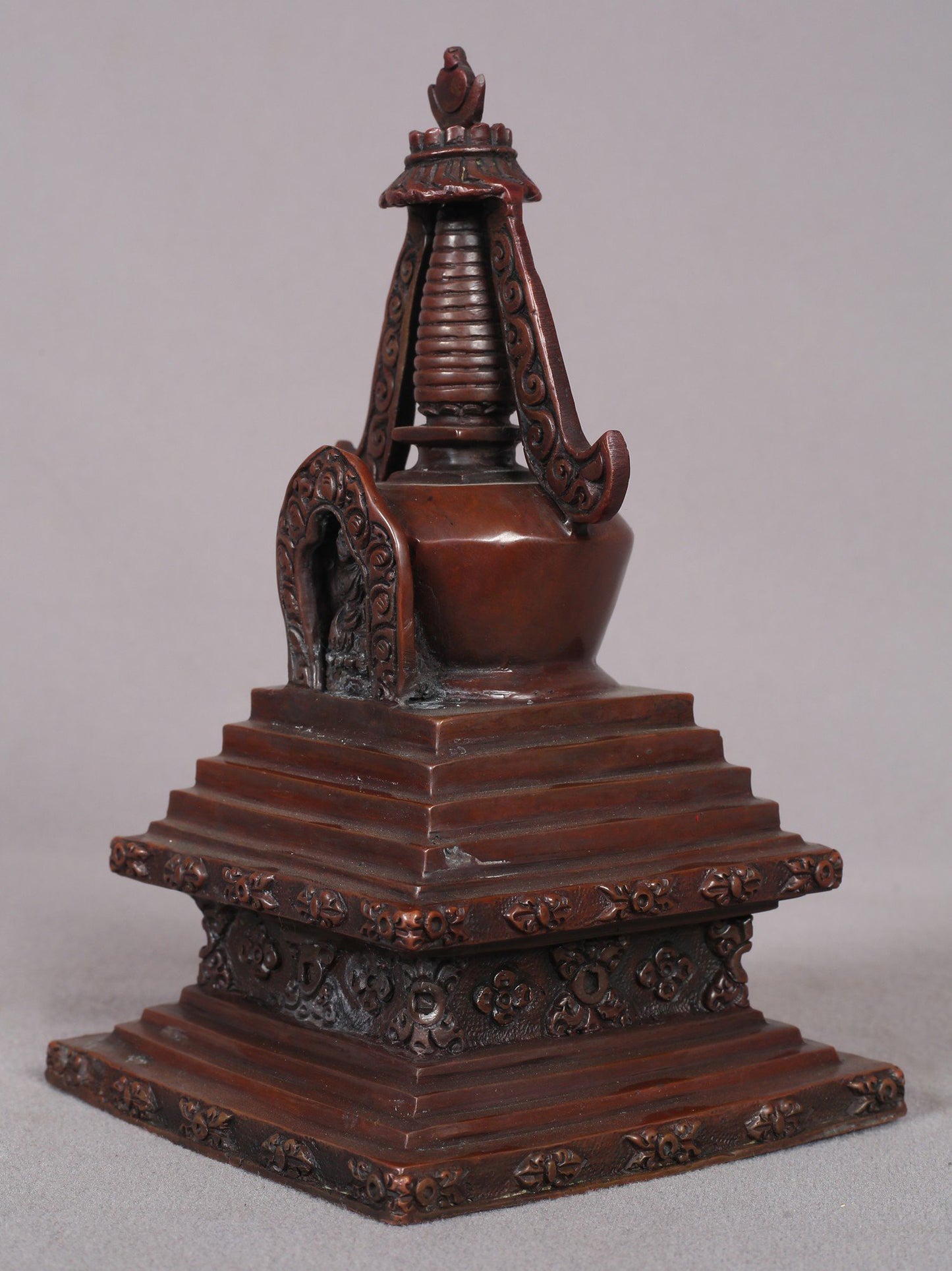 7" Copper Stupa from Nepal | Handmade Sculpture