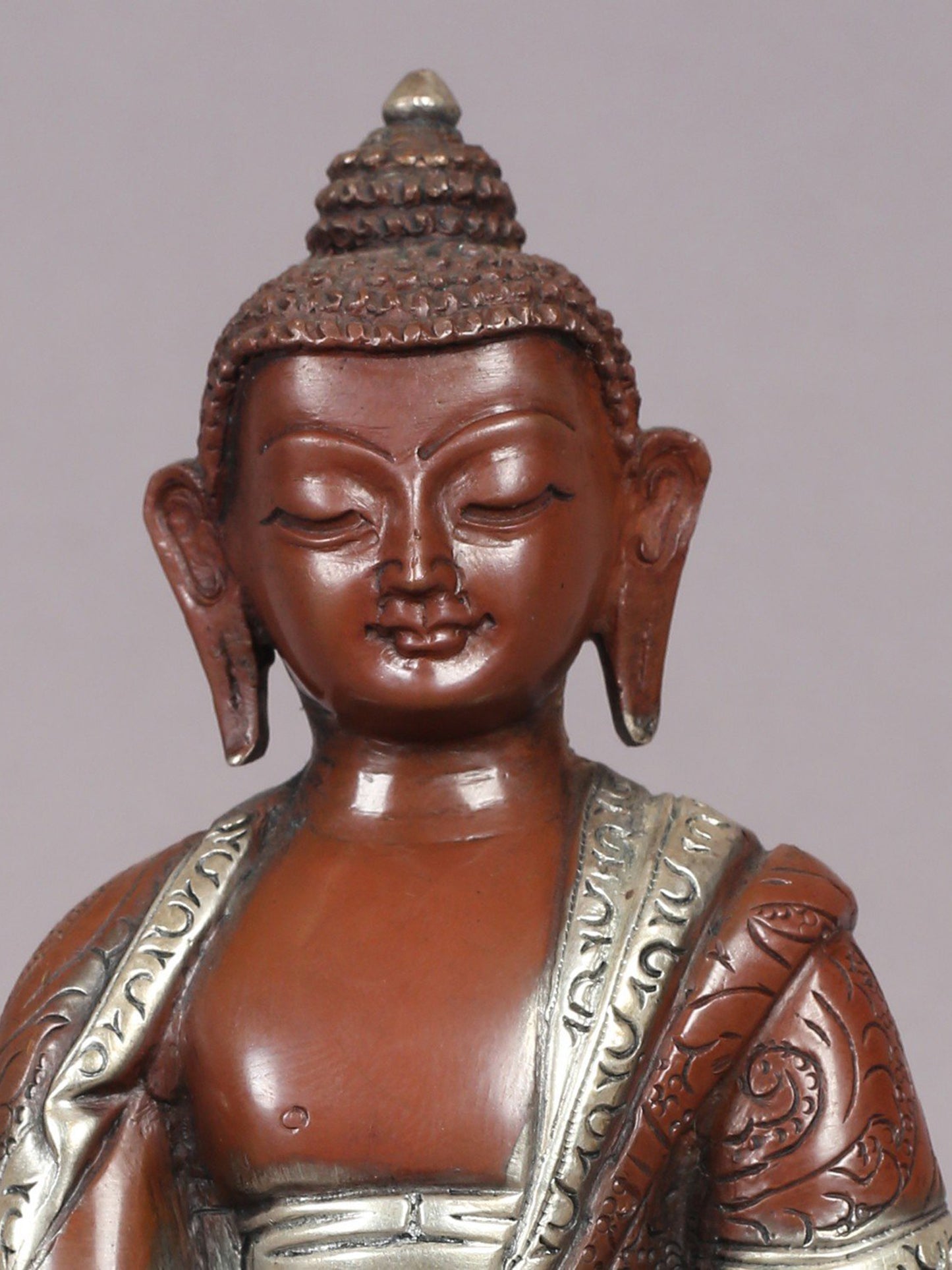 6" Lord Buddha in Bhumi-Sparsha Mudra | Nepalese Copper Statue