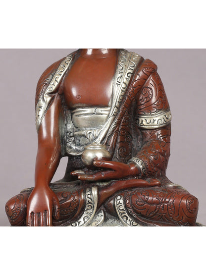 6" Lord Buddha in Bhumi-Sparsha Mudra | Nepalese Copper Statue