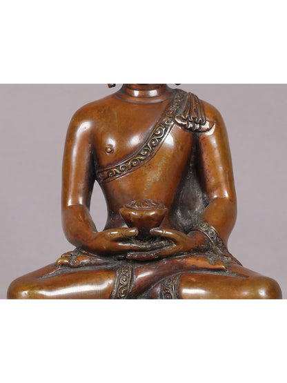 5" Meditating Buddha Idol from Nepal | Nepalese Copper Statue