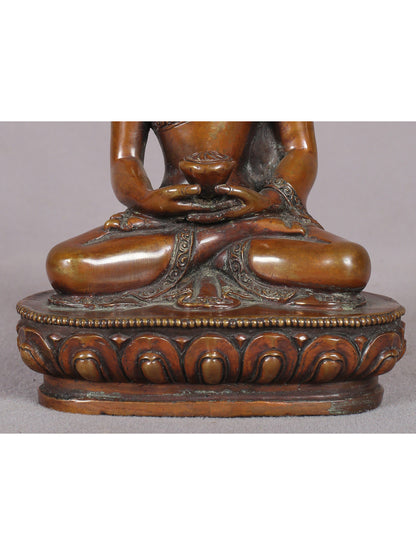 5" Meditating Buddha Idol from Nepal | Nepalese Copper Statue