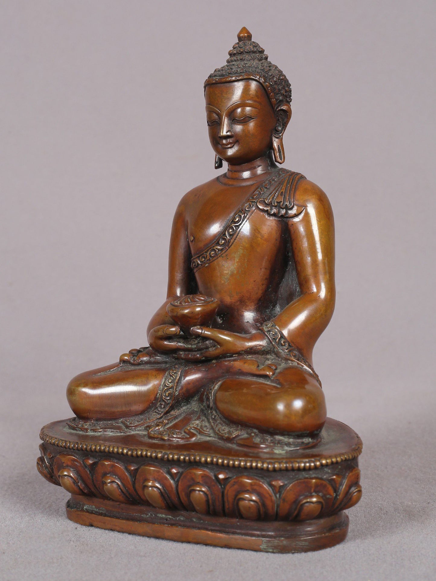 5" Meditating Buddha Idol from Nepal | Nepalese Copper Statue