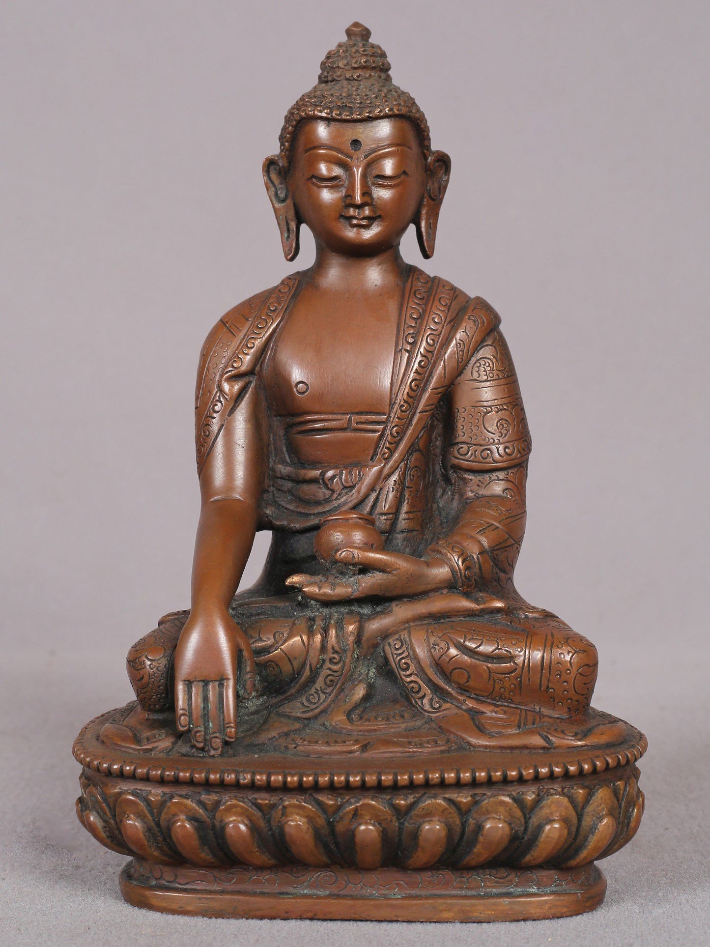 5" Bhumi-Sparsha Buddha Statue from Nepal | Nepalese Copper Idols