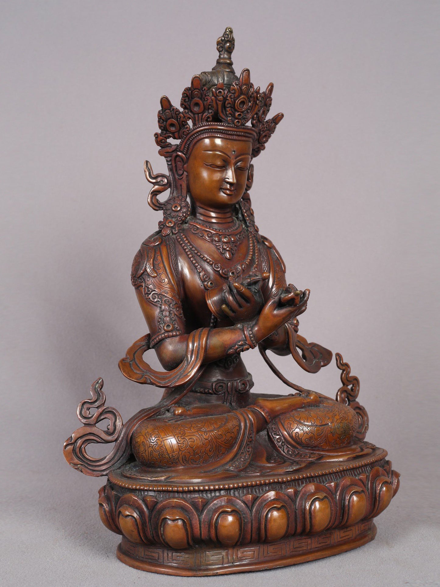 12" Copper Vajradhara Sculpture | Buddhist Deity Statue from Nepal