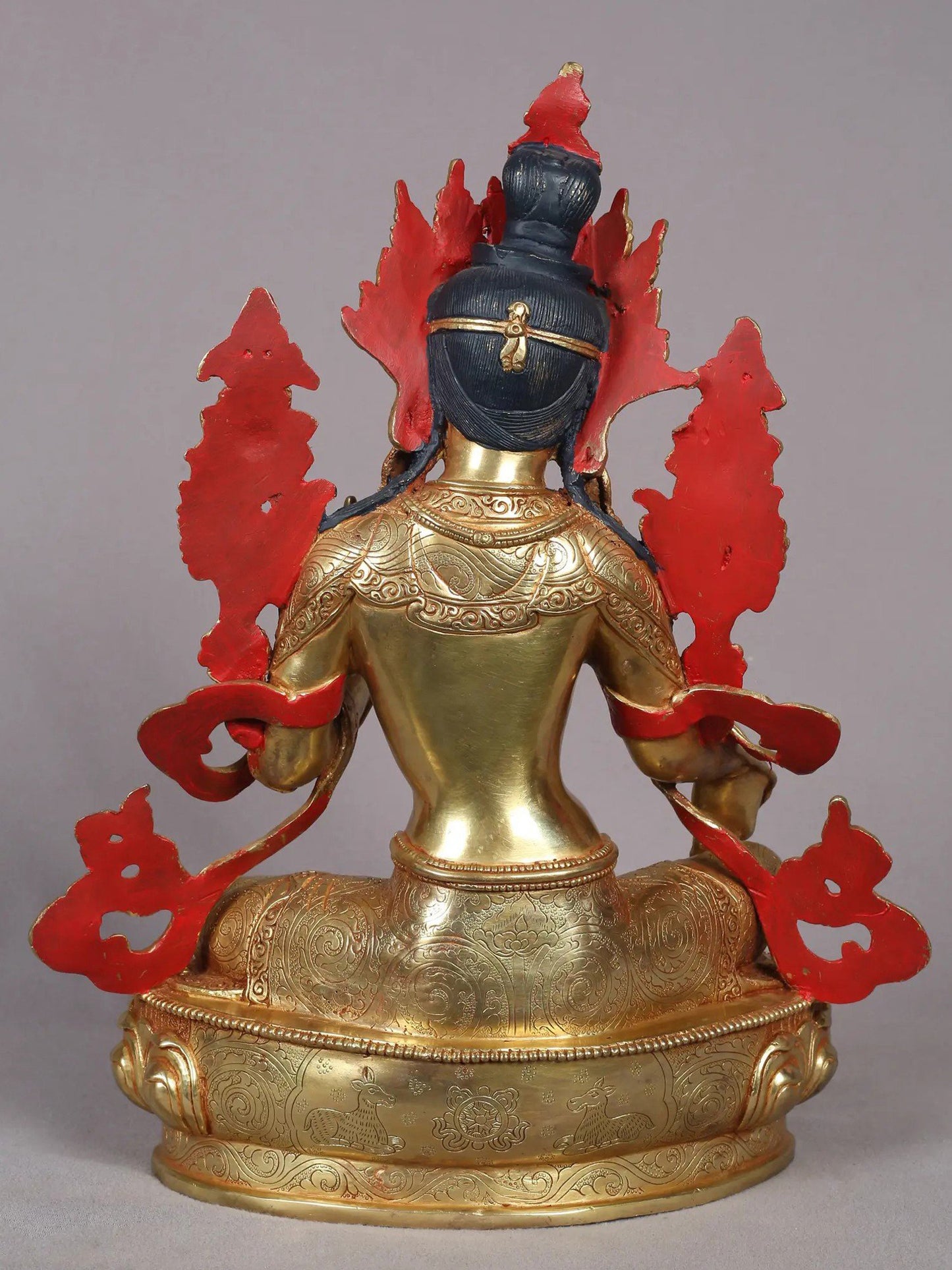 13" Goddess Green Tara Sculpture | Nepalese Copper Statue