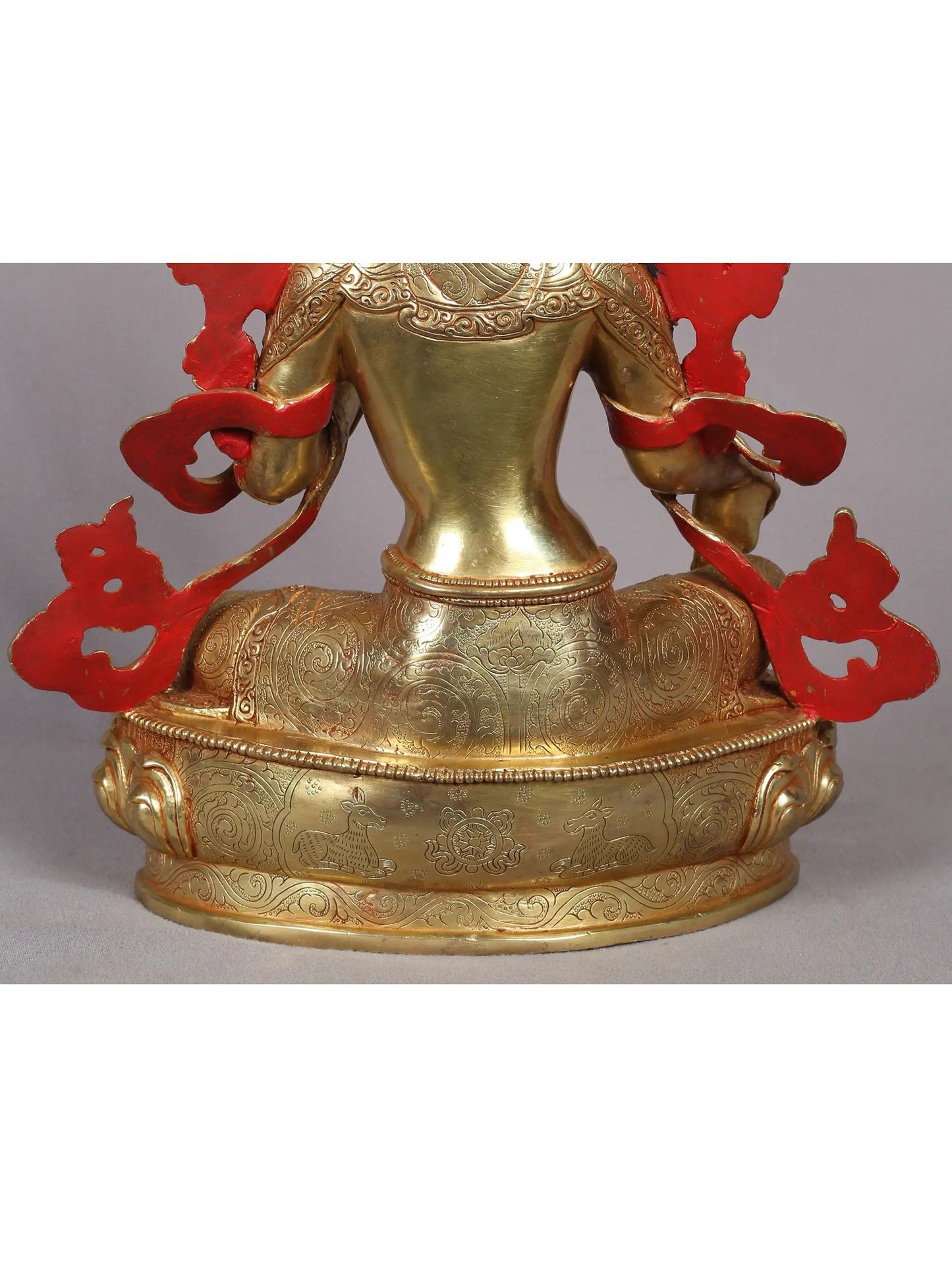 13" Goddess Green Tara Sculpture | Nepalese Copper Statue