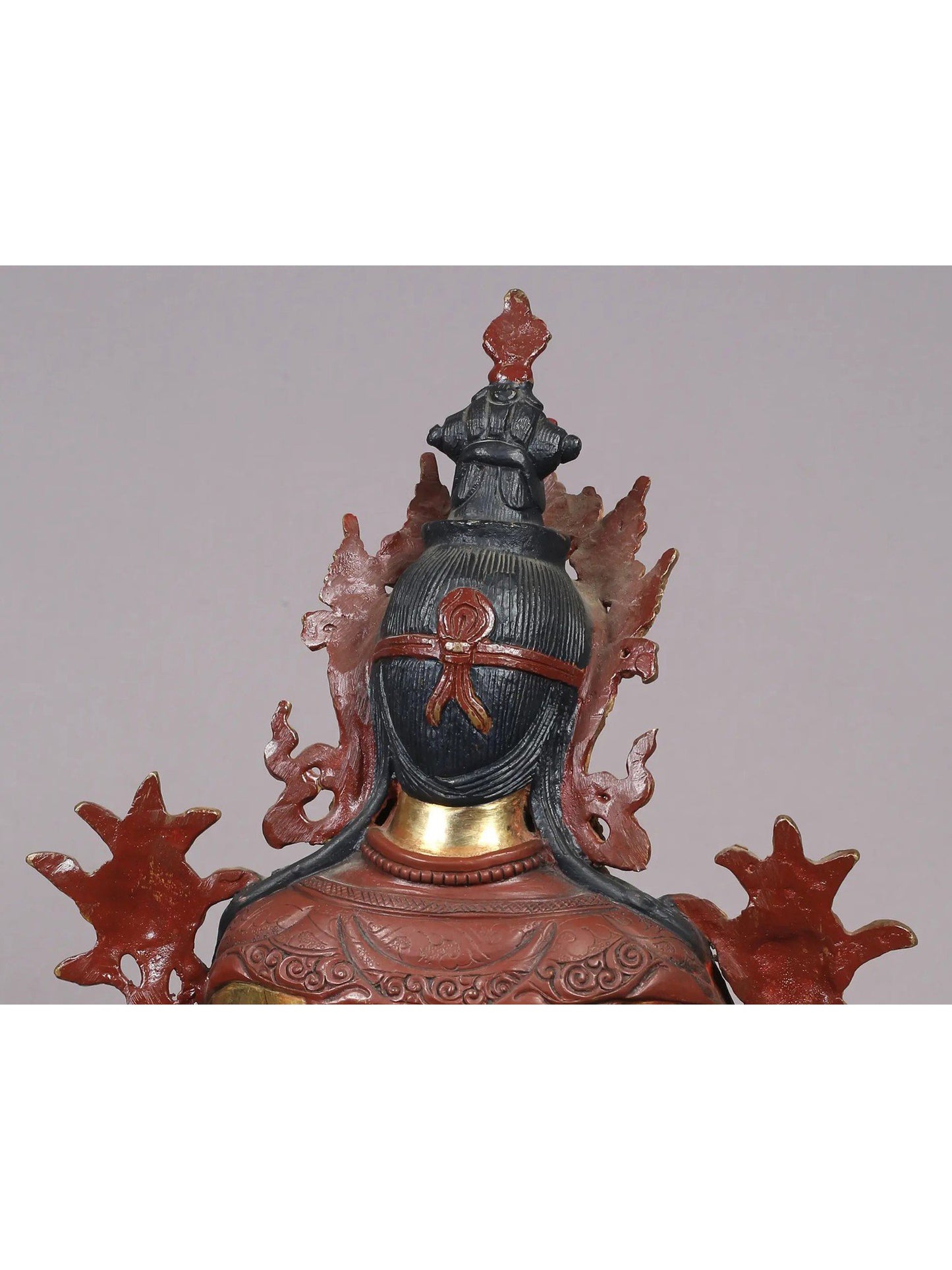 12" Goddess Green Tara Statue from Nepal | Tibetan Buddhist Copper With Gold Plated