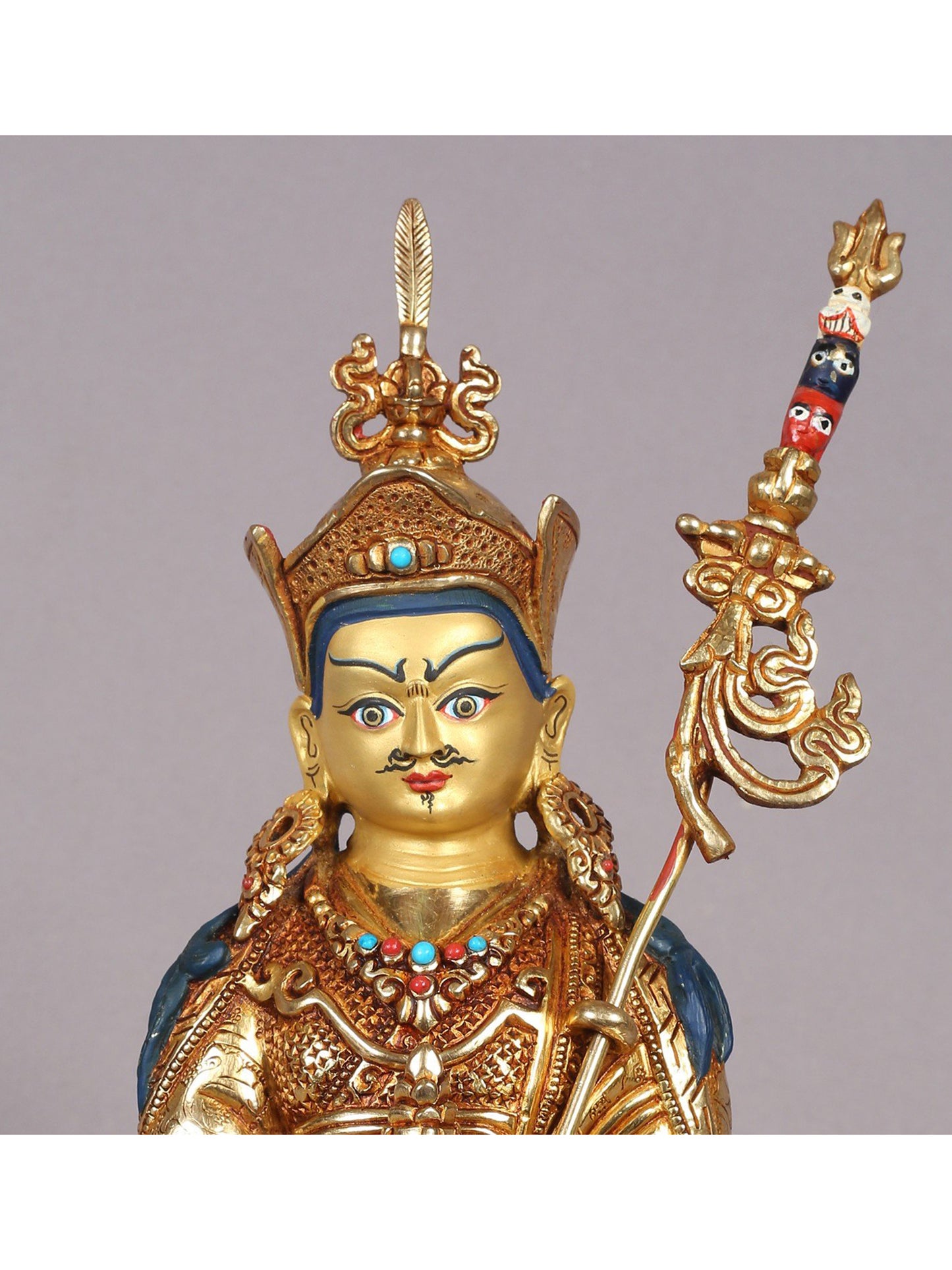 9" Guru Padmasambhava Statue from Nepal | Nepalese Copper Statue