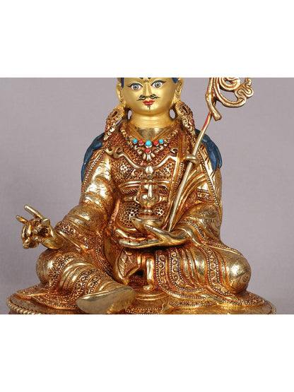 9" Guru Padmasambhava Statue from Nepal | Nepalese Copper Statue