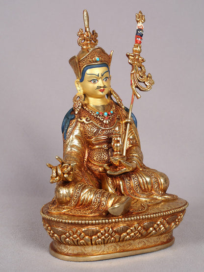 9" Guru Padmasambhava Statue from Nepal | Nepalese Copper Statue