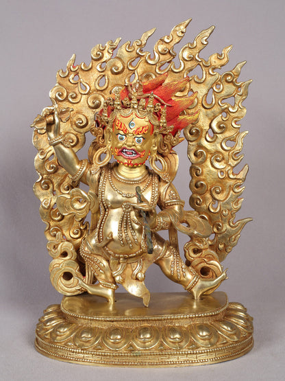 12" Vajrapani Copper Statue from Nepal - Buddhist Deity Idols