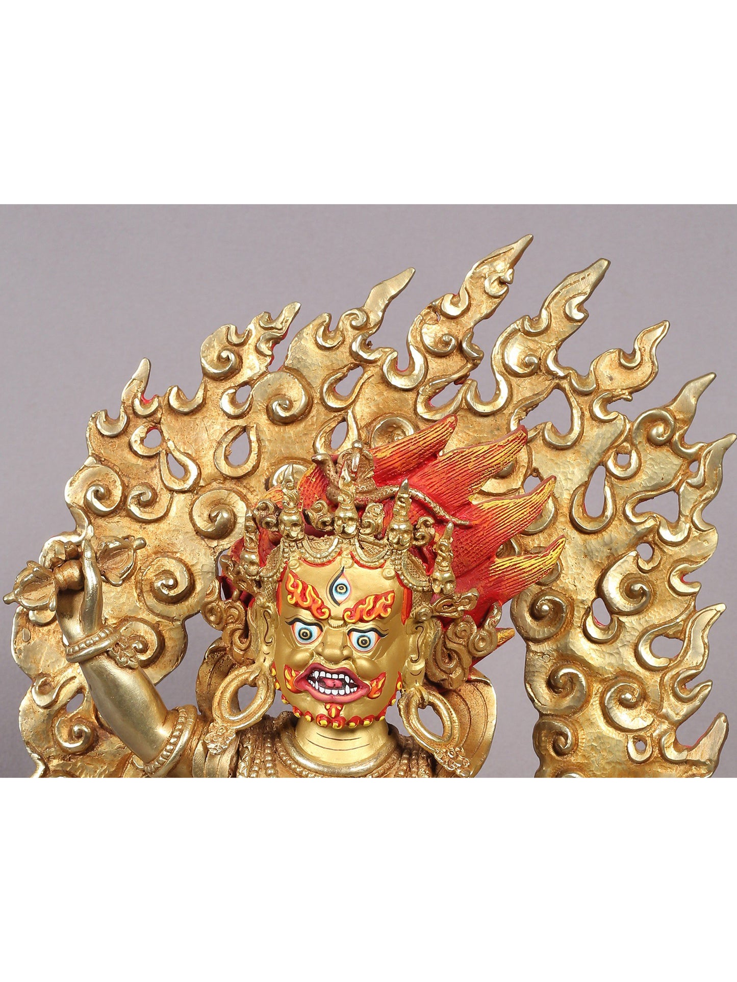 12" Vajrapani Copper Statue from Nepal - Buddhist Deity Idols