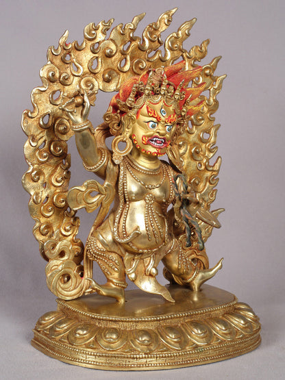 12" Vajrapani Copper Statue from Nepal - Buddhist Deity Idols