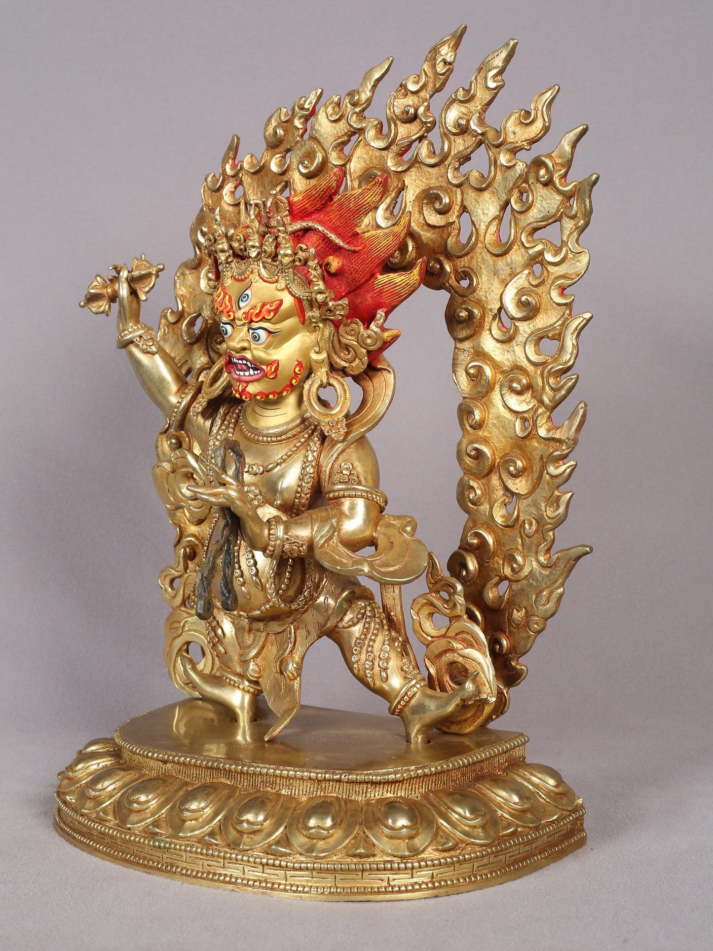 12" Vajrapani Copper Statue from Nepal - Buddhist Deity Idols