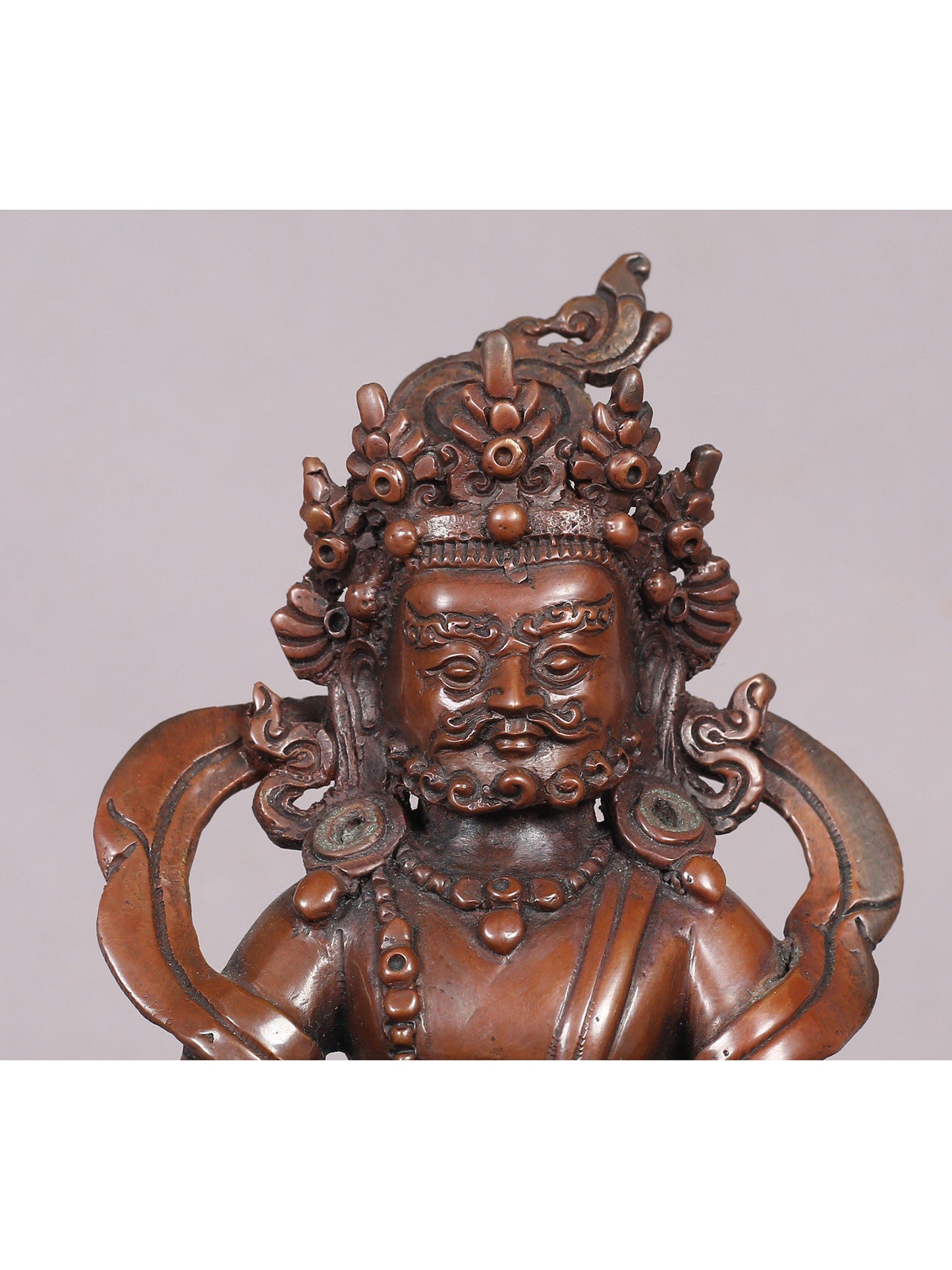 5" Tibetan Buddhist Lord Kubera Copper Idol | Statue from Nepal