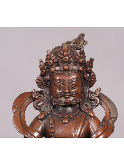 5" Tibetan Buddhist Lord Kubera Copper Idol | Statue from Nepal