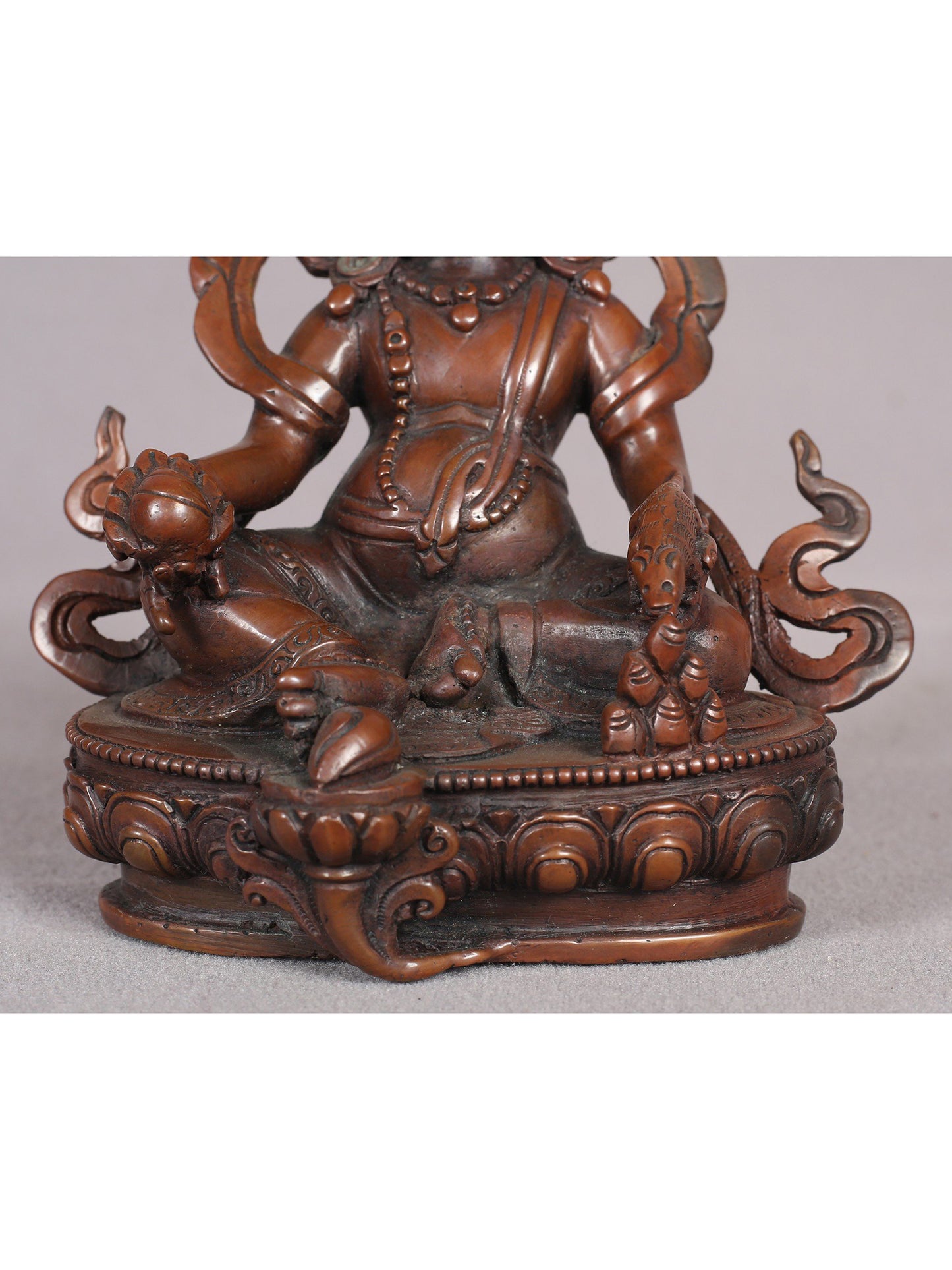 5" Tibetan Buddhist Lord Kubera Copper Idol | Statue from Nepal