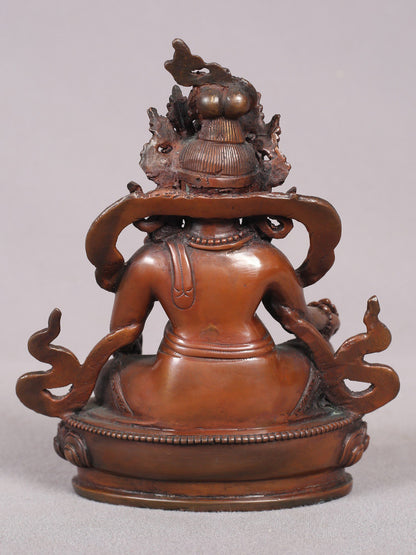 5" Tibetan Buddhist Lord Kubera Copper Idol | Statue from Nepal