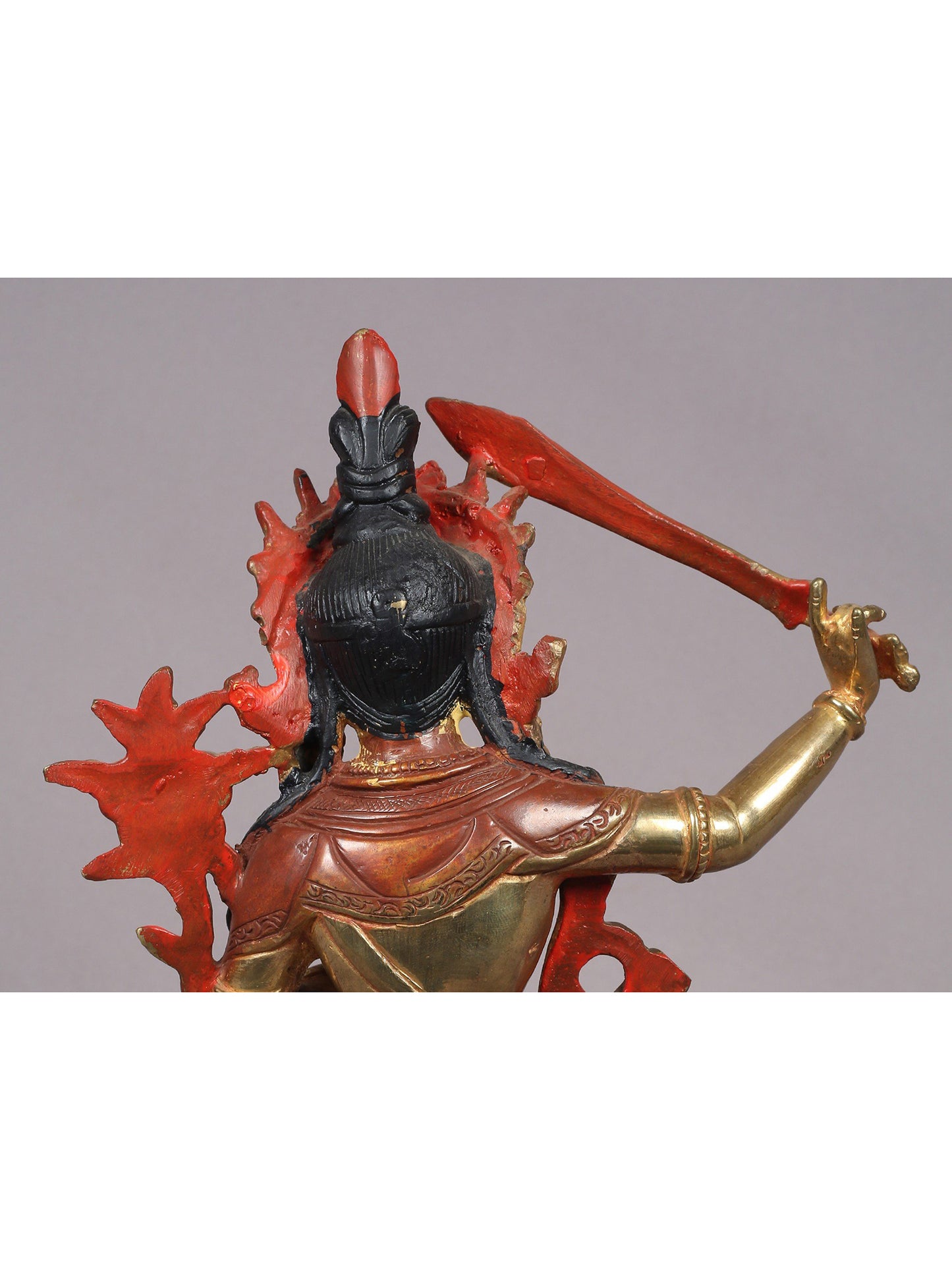 9" Tibetan Buddhist Deity Manjushri Copper Statue from Nepal