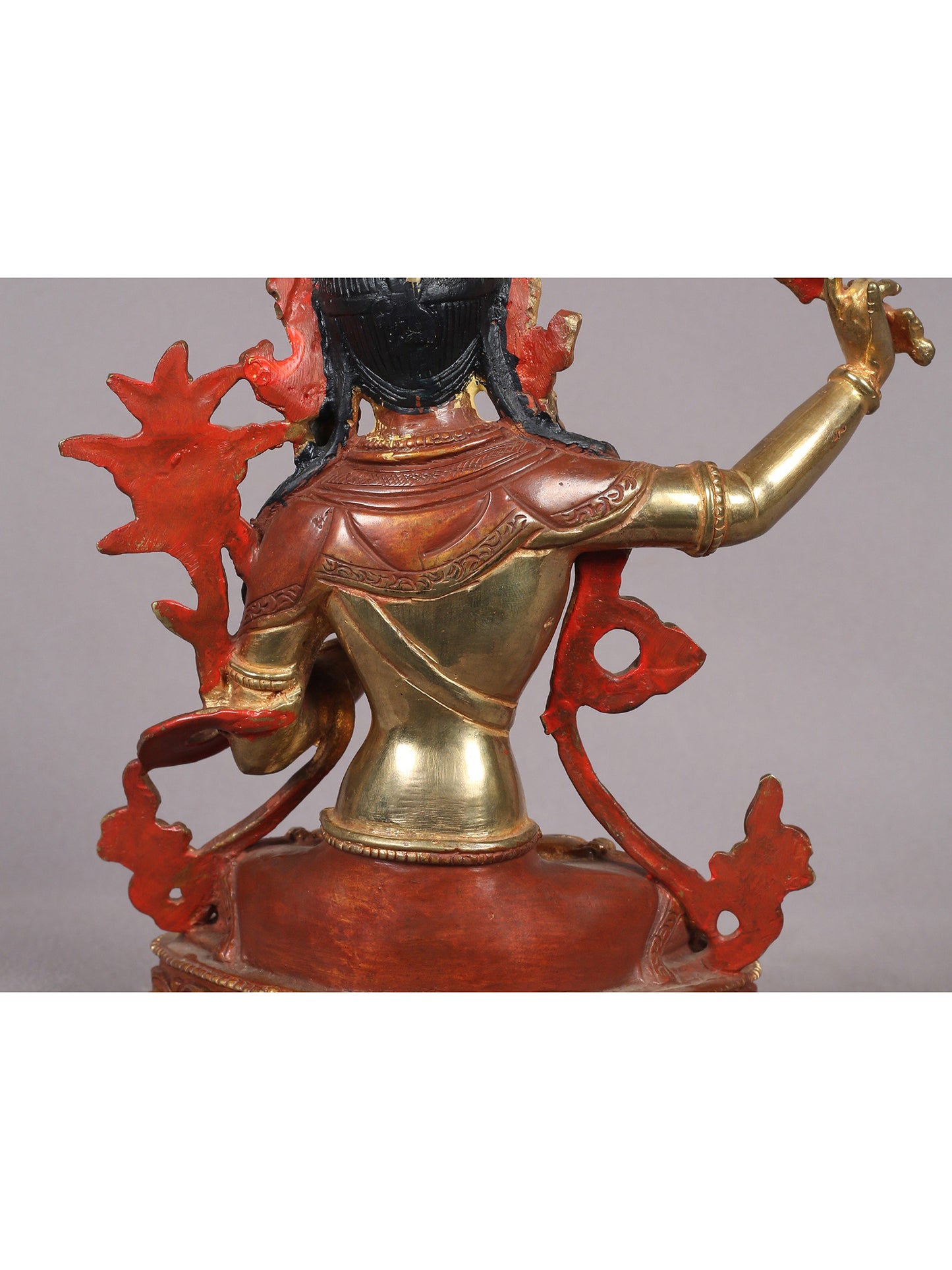 9" Tibetan Buddhist Deity Manjushri Copper Statue from Nepal