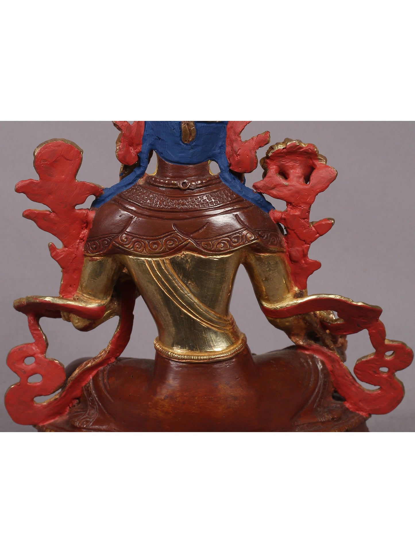 8" Buddhist Goddess Green Tara Sculpture from Nepal | Nepalese Copper Statue