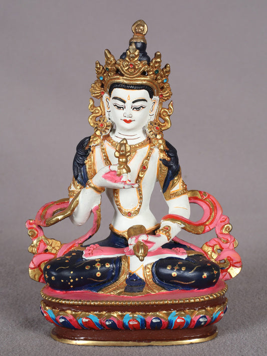 5" Colofrul Tibetan Buddhist Deity Vajrasattva Copper Statue from Nepal