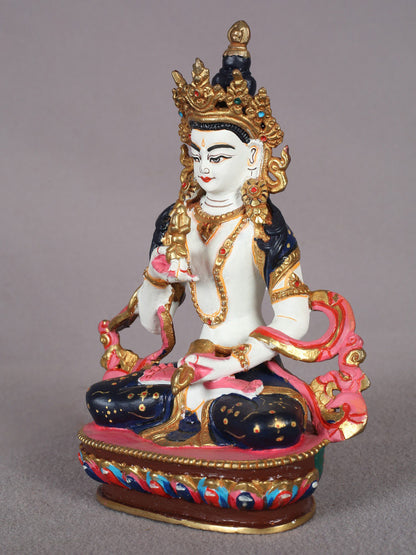 5" Colofrul Tibetan Buddhist Deity Vajrasattva Copper Statue from Nepal