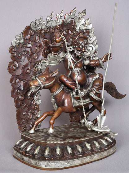 14" Palden Lhamo Sculpture from Nepal | Nepalese Copper Statue