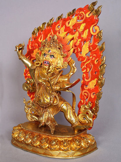 13" Vajrapani Copper Statue from Nepal | Tibetan Buddhist Deity Idols