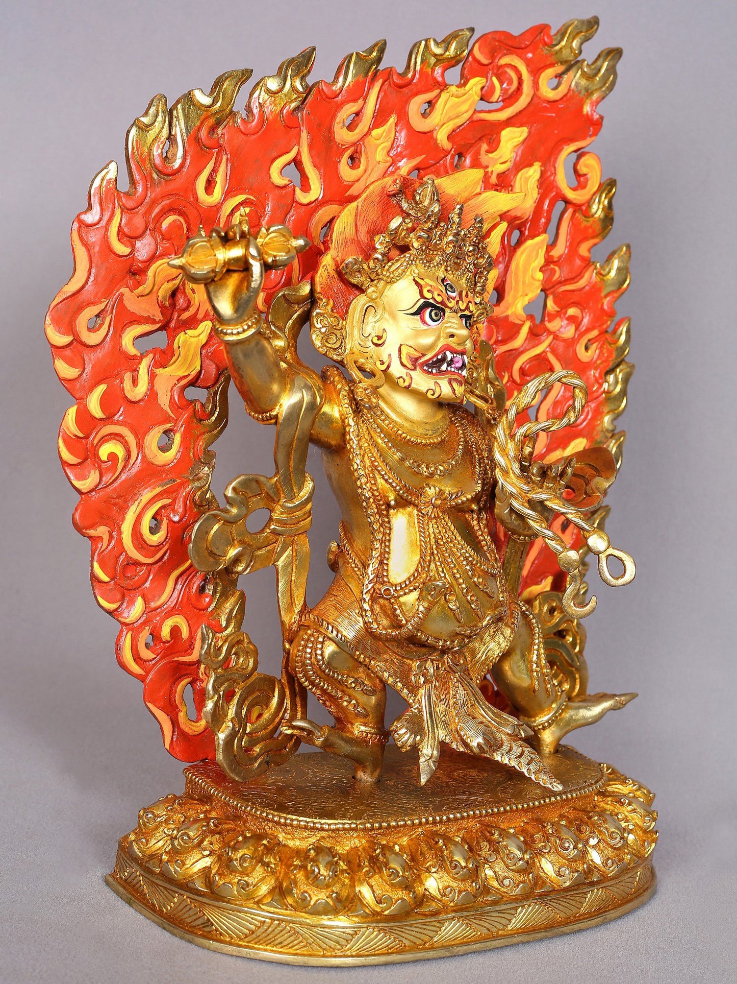 13" Vajrapani Copper Statue from Nepal | Tibetan Buddhist Deity Idols