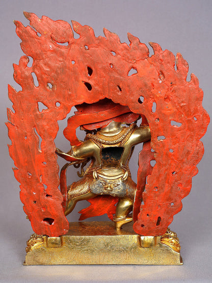 13" Vajrapani Copper Statue from Nepal | Tibetan Buddhist Deity Idols