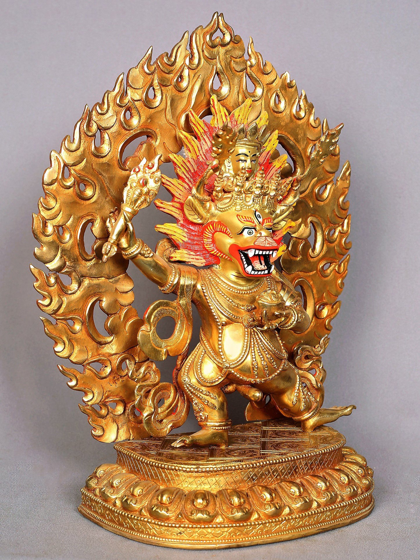 13" Yamantaka Copper Statue from Nepal | Nepalese Copper Figurines