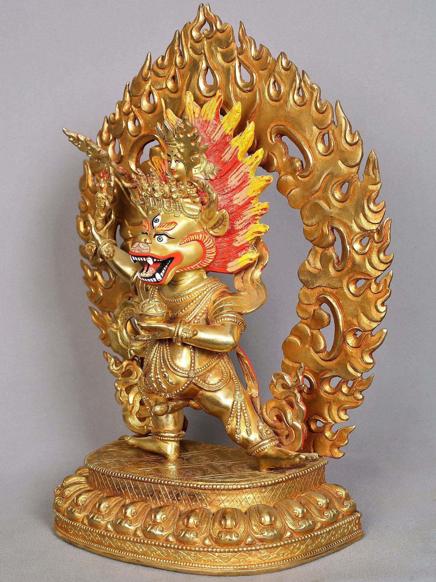 13" Yamantaka Copper Statue from Nepal | Nepalese Copper Figurines