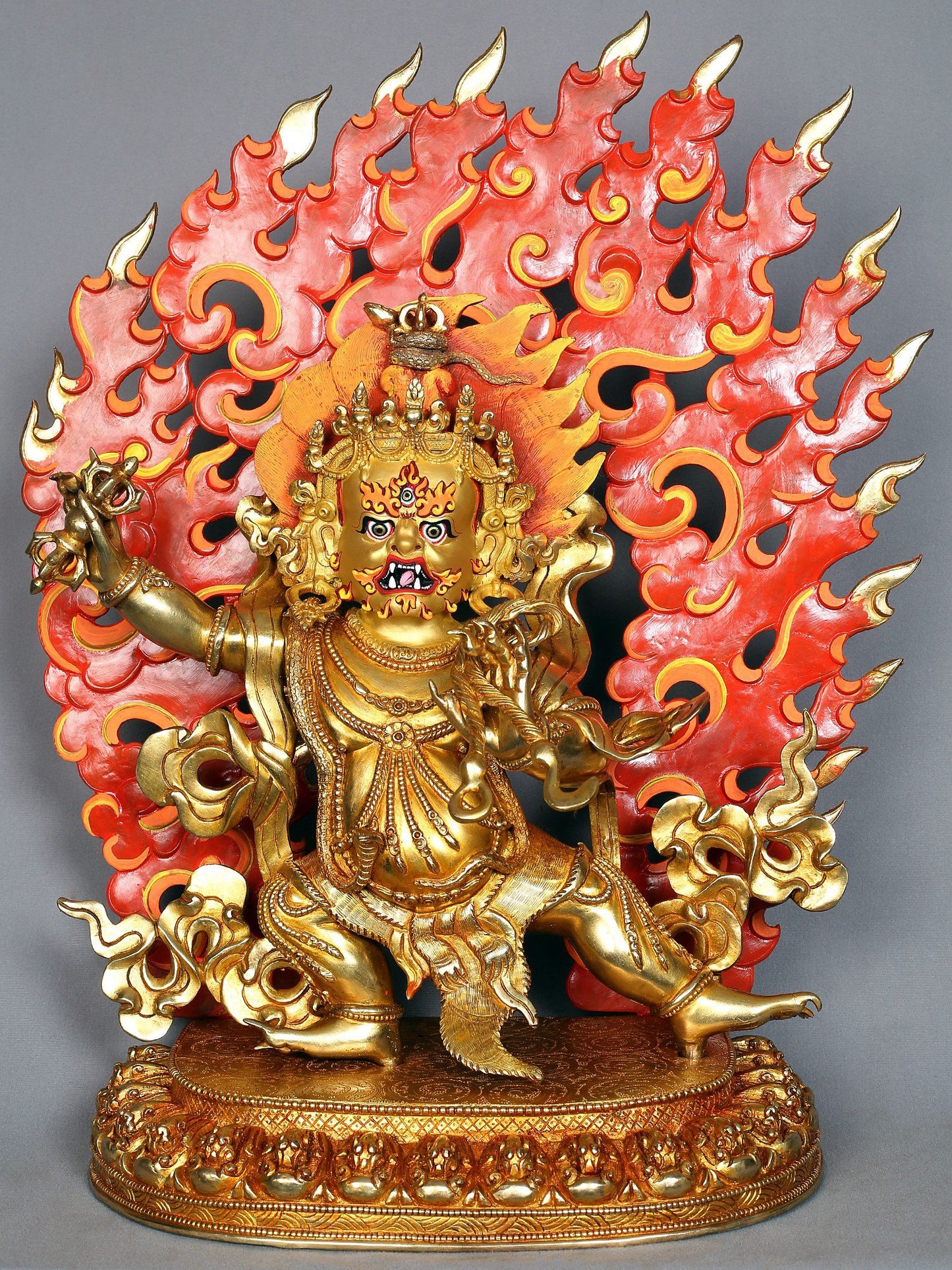 Vajrapani Copper Statue with Gold Plated from Nepal | Tibetan Buddhist Deity Idol