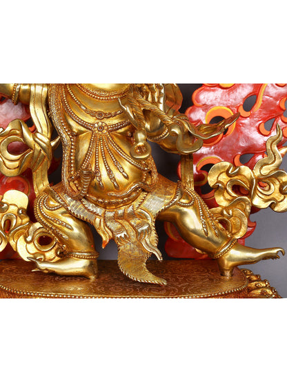 Vajrapani Copper Statue with Gold Plated from Nepal | Tibetan Buddhist Deity Idol