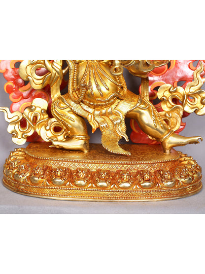 Vajrapani Copper Statue with Gold Plated from Nepal | Tibetan Buddhist Deity Idol