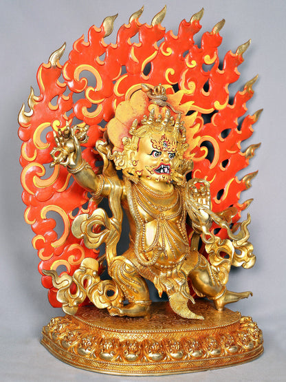 Vajrapani Copper Statue with Gold Plated from Nepal | Tibetan Buddhist Deity Idol