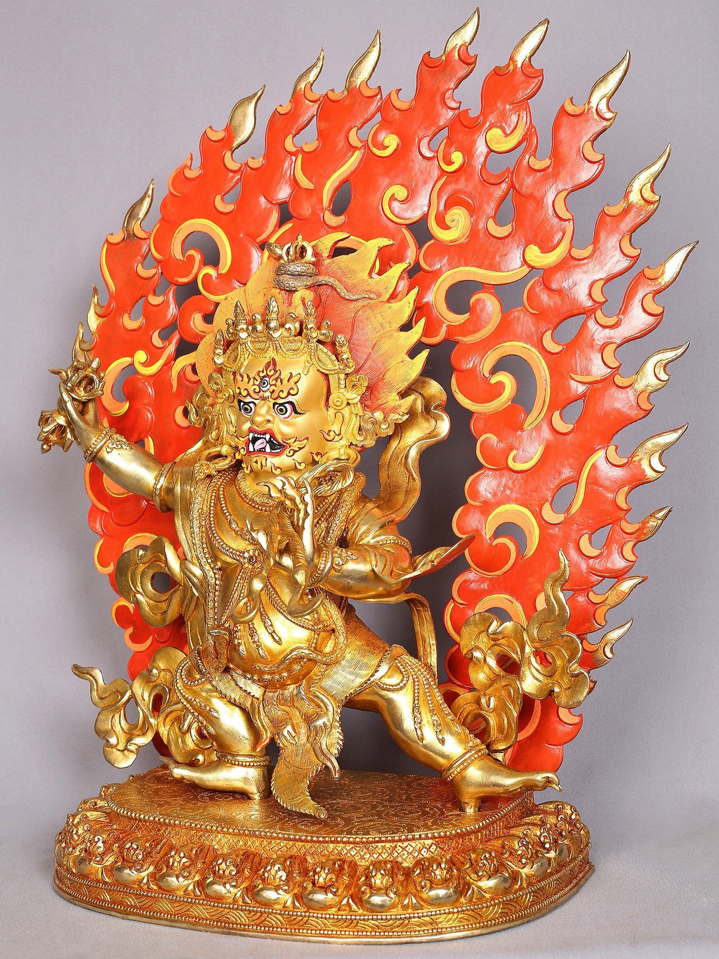 Vajrapani Copper Statue with Gold Plated from Nepal | Tibetan Buddhist Deity Idol