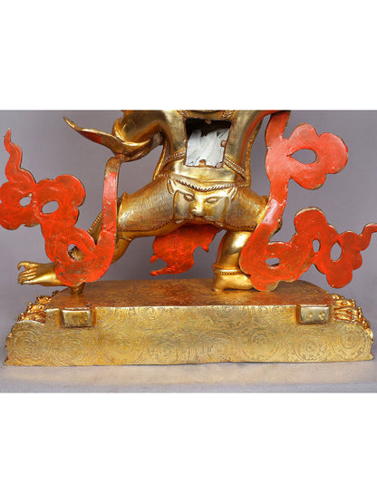 Vajrapani Copper Statue with Gold Plated from Nepal | Tibetan Buddhist Deity Idol