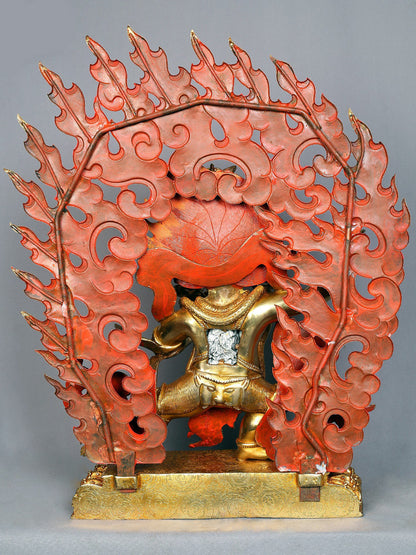 Vajrapani Copper Statue with Gold Plated from Nepal | Tibetan Buddhist Deity Idol