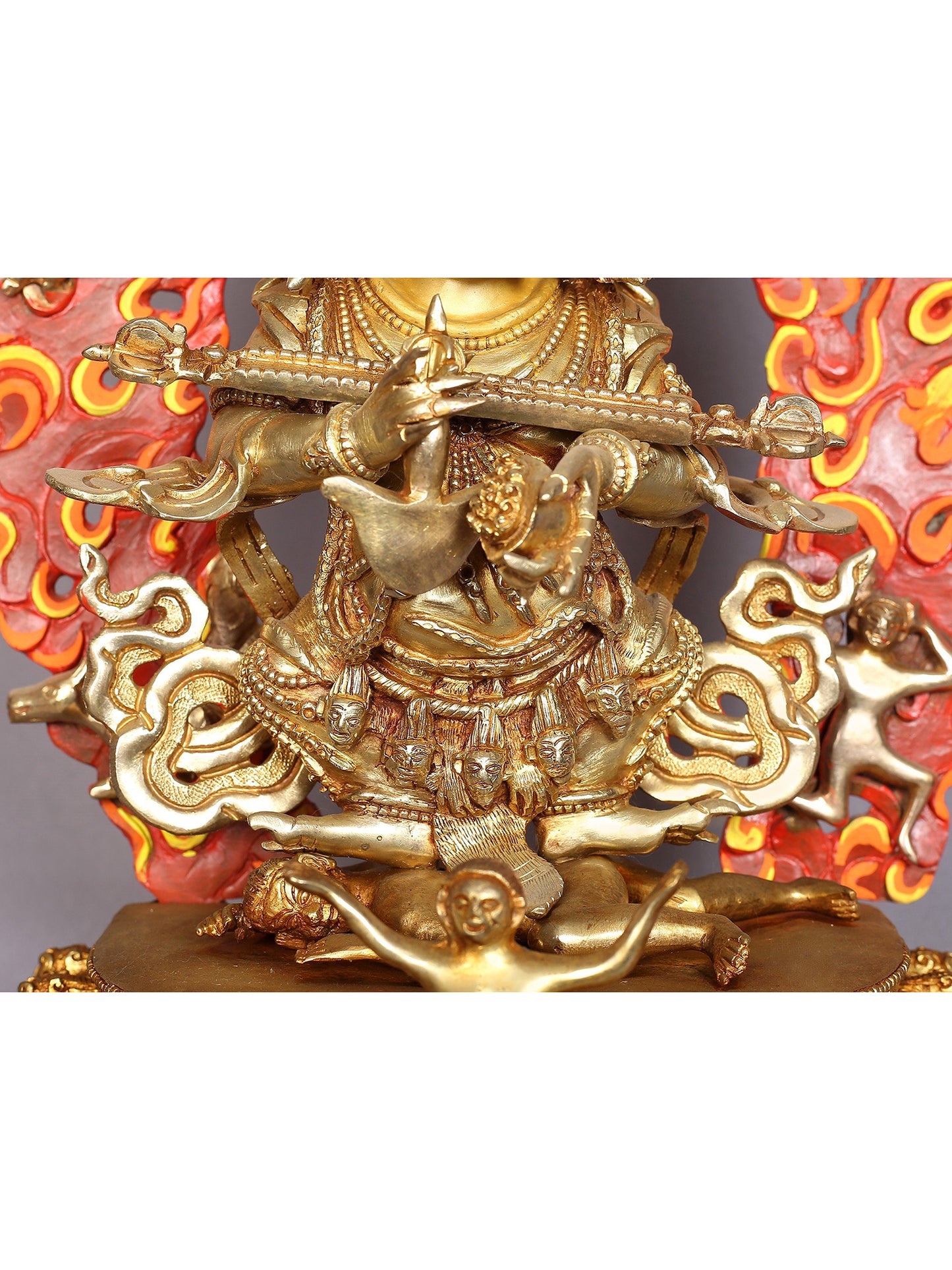 13" Safu Mahakala Copper Statue from Nepal | Handmade Sculpture