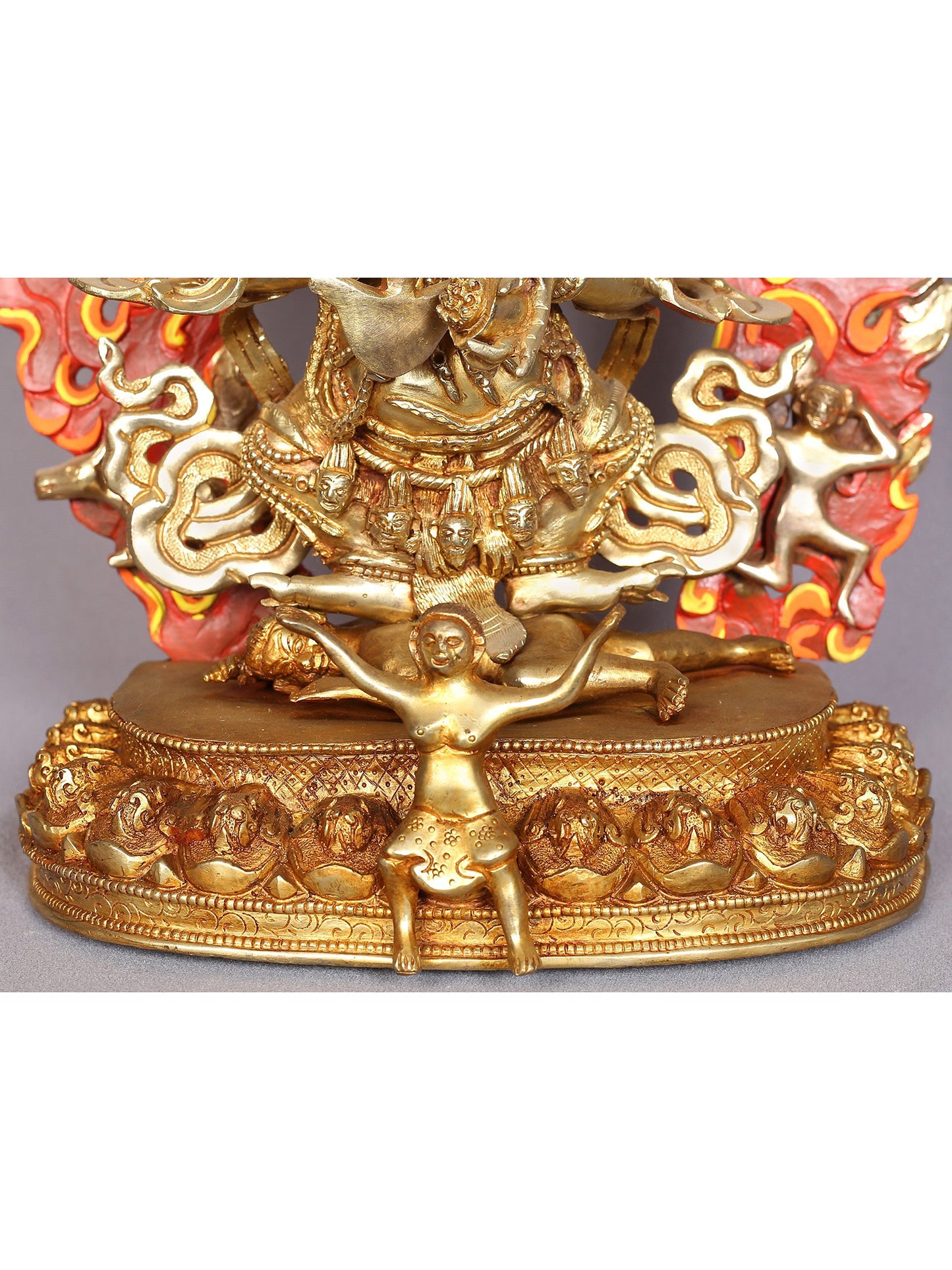 13" Safu Mahakala Copper Statue from Nepal | Handmade Sculpture