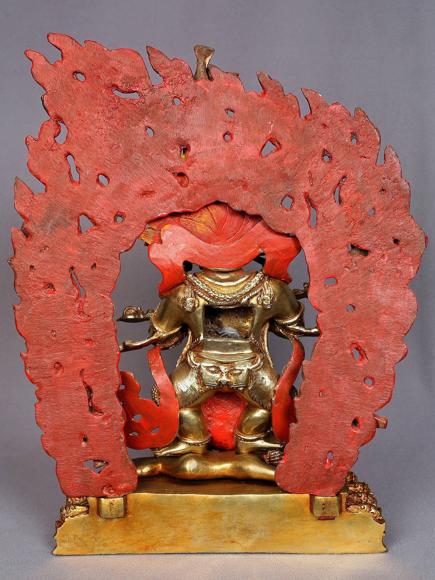 13" Safu Mahakala Copper Statue from Nepal | Handmade Sculpture