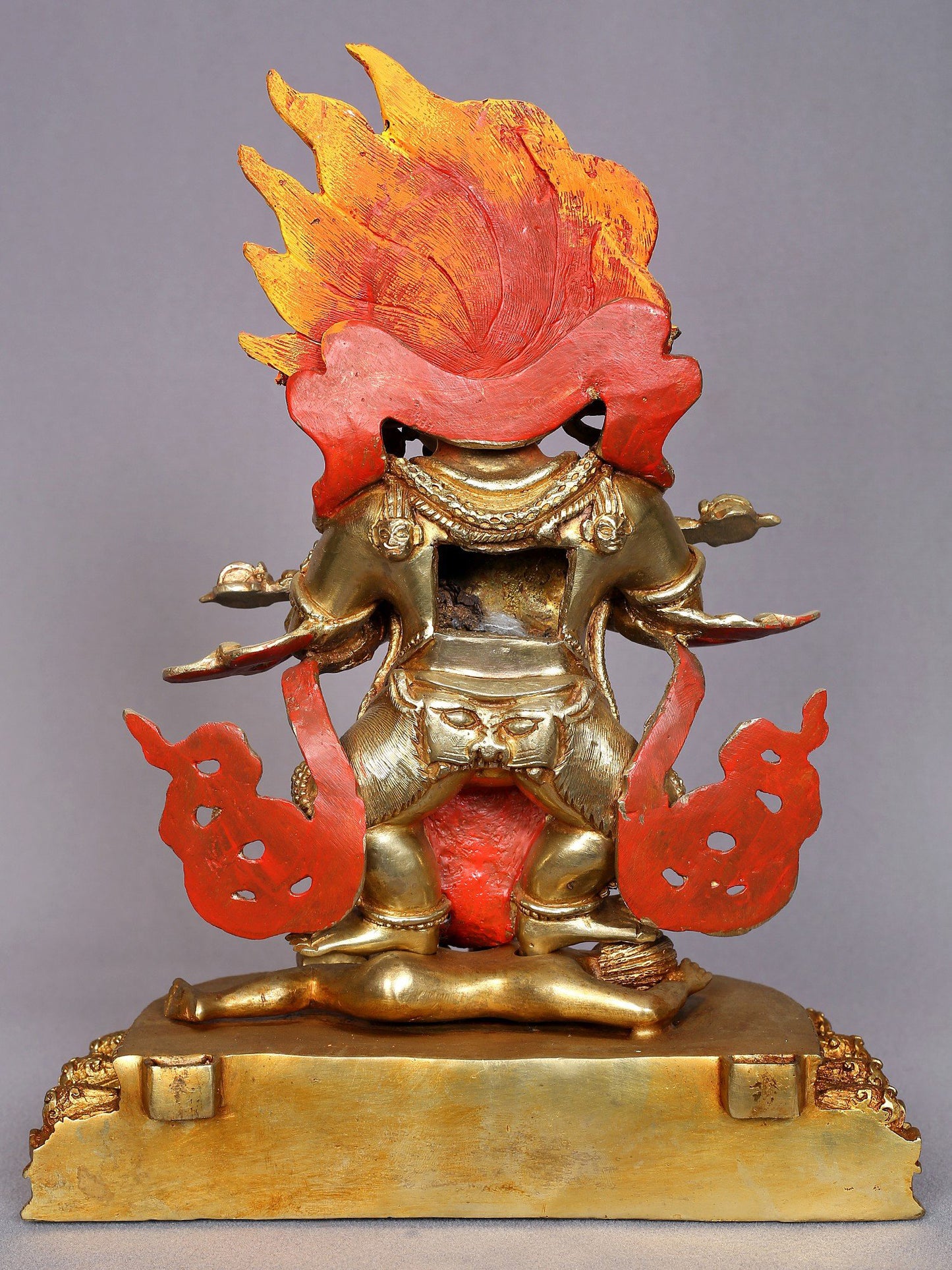 13" Safu Mahakala Copper Statue from Nepal | Handmade Sculpture